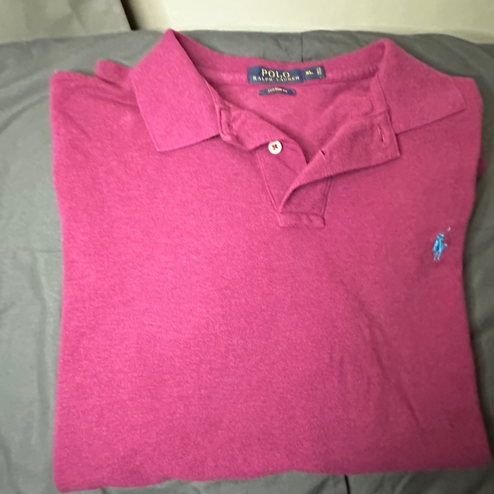 Ralph Lauren Men's Polo Shirt in Burgundy.